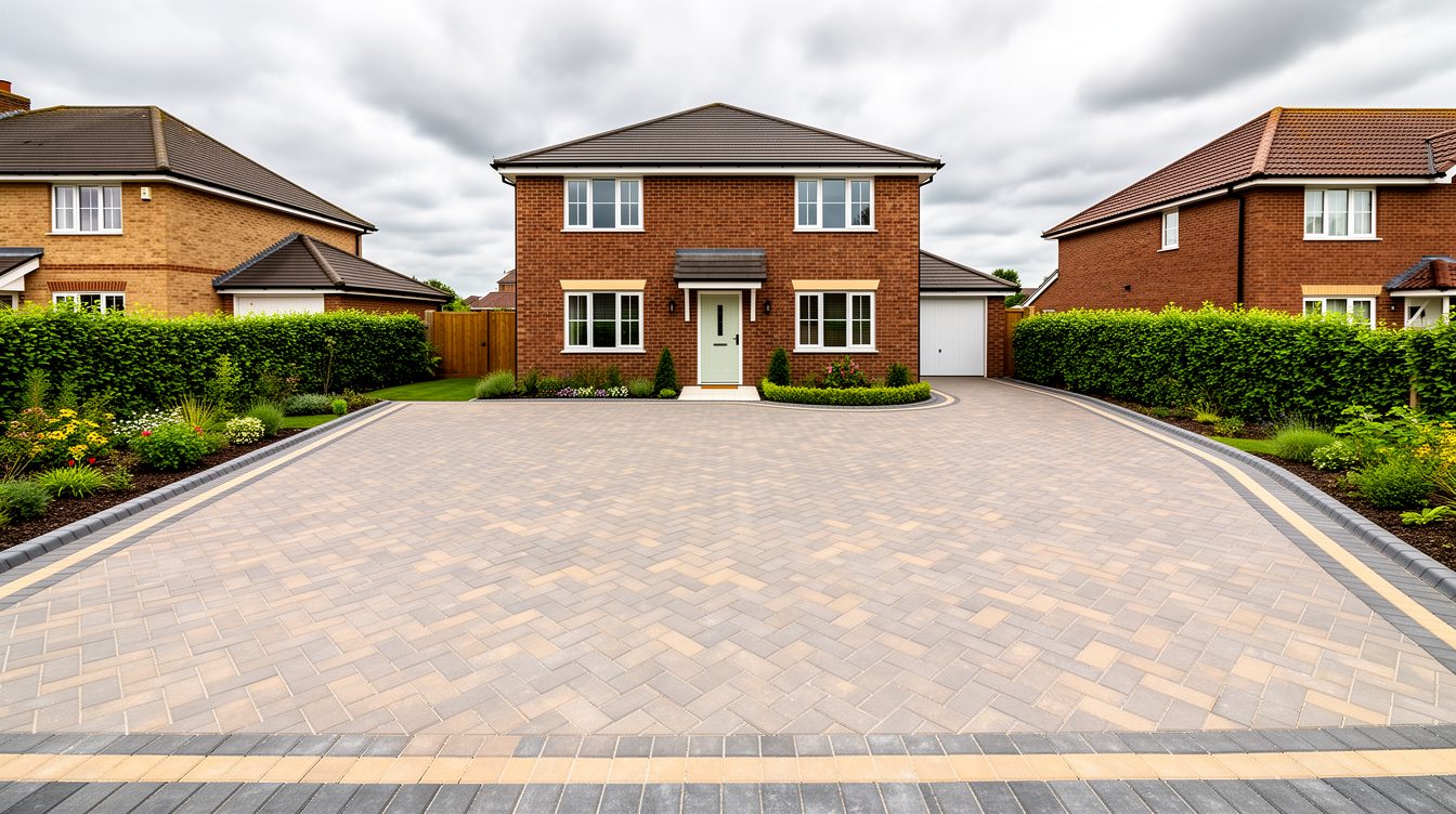 A finished block paving driveway by Jaysim